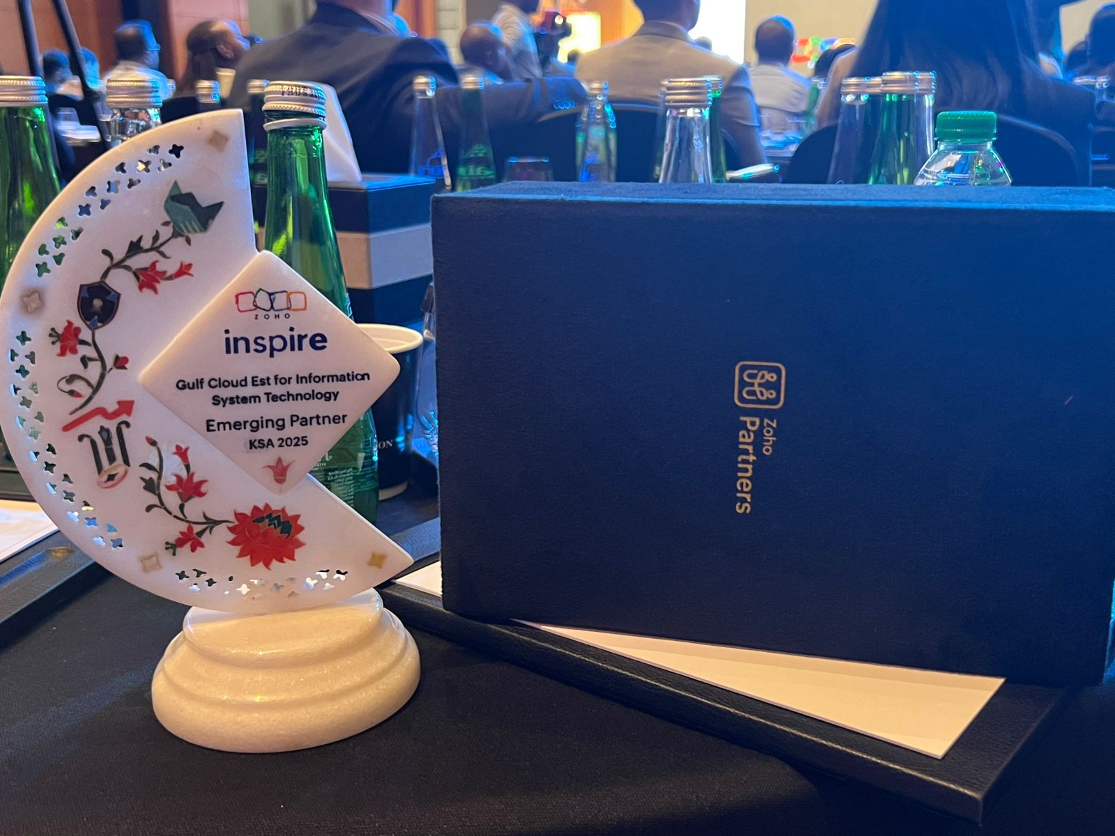 Our Emerging Partner KSA 2025 trophy at Zoho Inspire